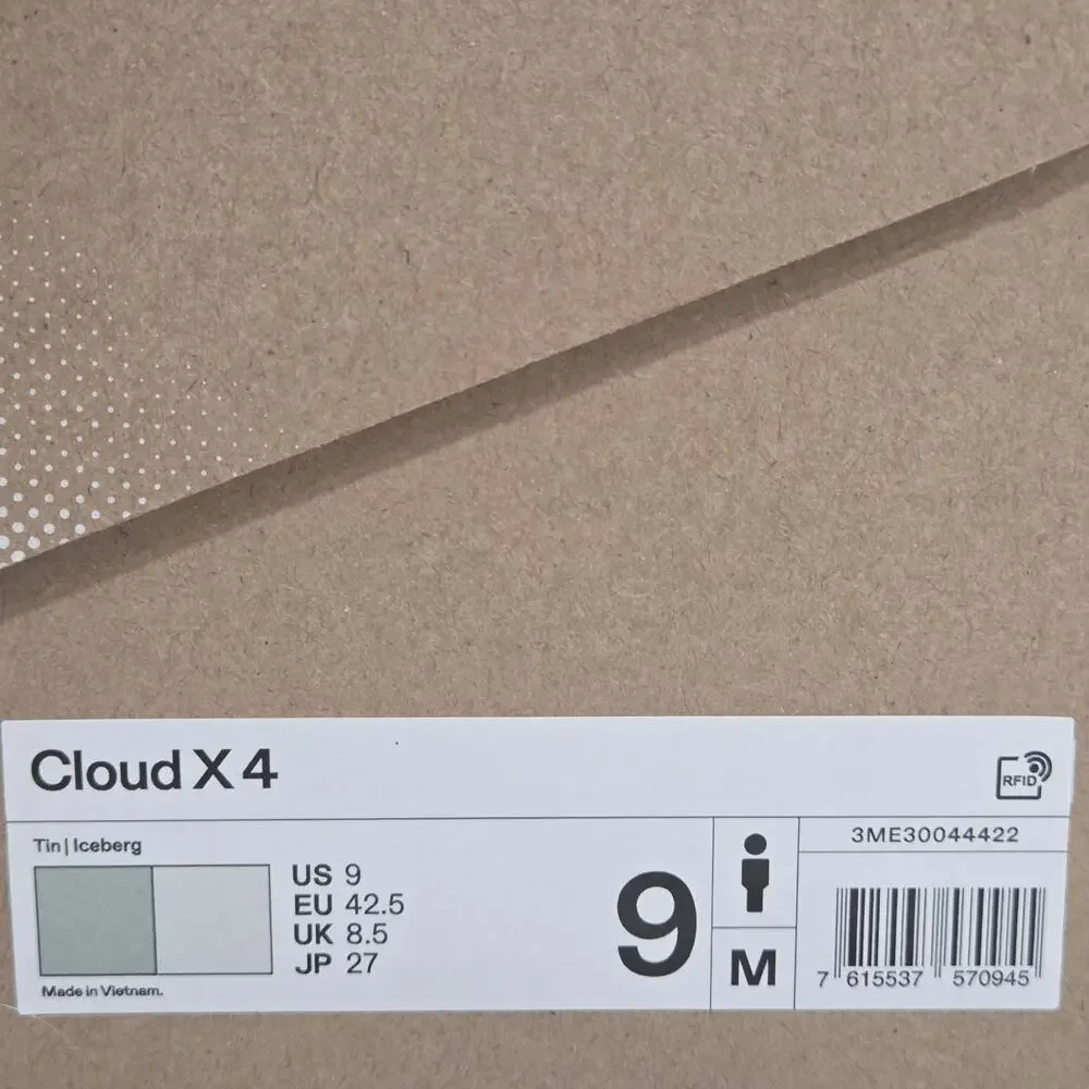 On Running Cloud X 4 Tin Iceberg Men's Size 9 Casual 3ME30044422